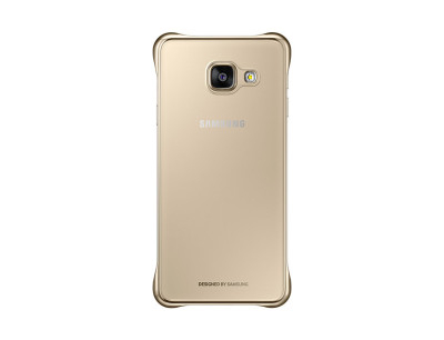 Твърди гърбове Твърди гърбове за Samsung Луксозен твърд гръб ултра тънък кристално прозрачен оригинален EF-QA310 за Samsung Galaxy A3 2016 A310F златист кант